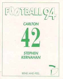 1994 Select AFL Stickers #42 Stephen Kernahan Back